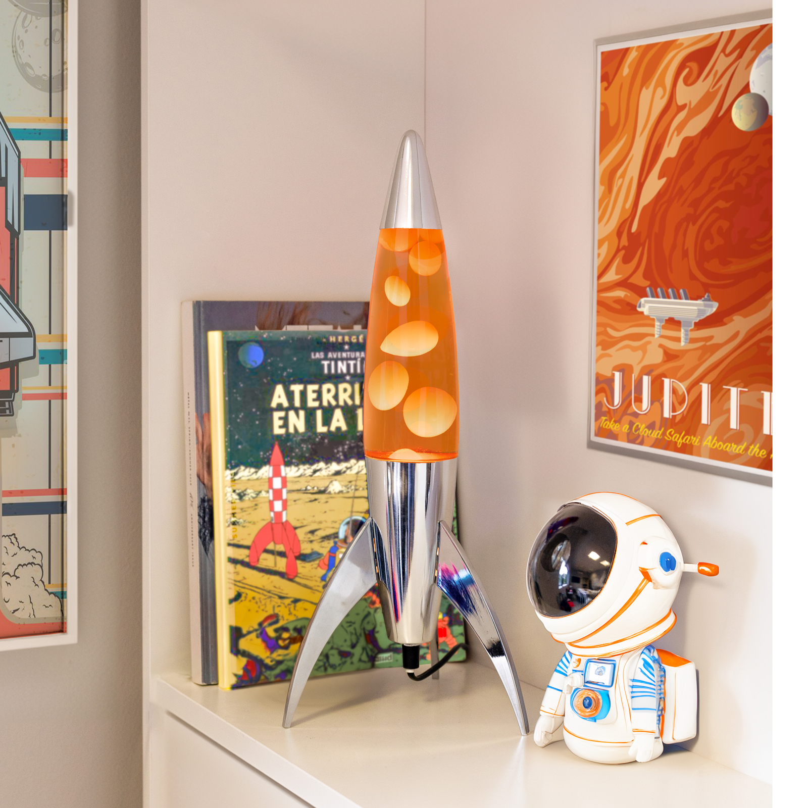 Lava Lamp ROCKET orange 