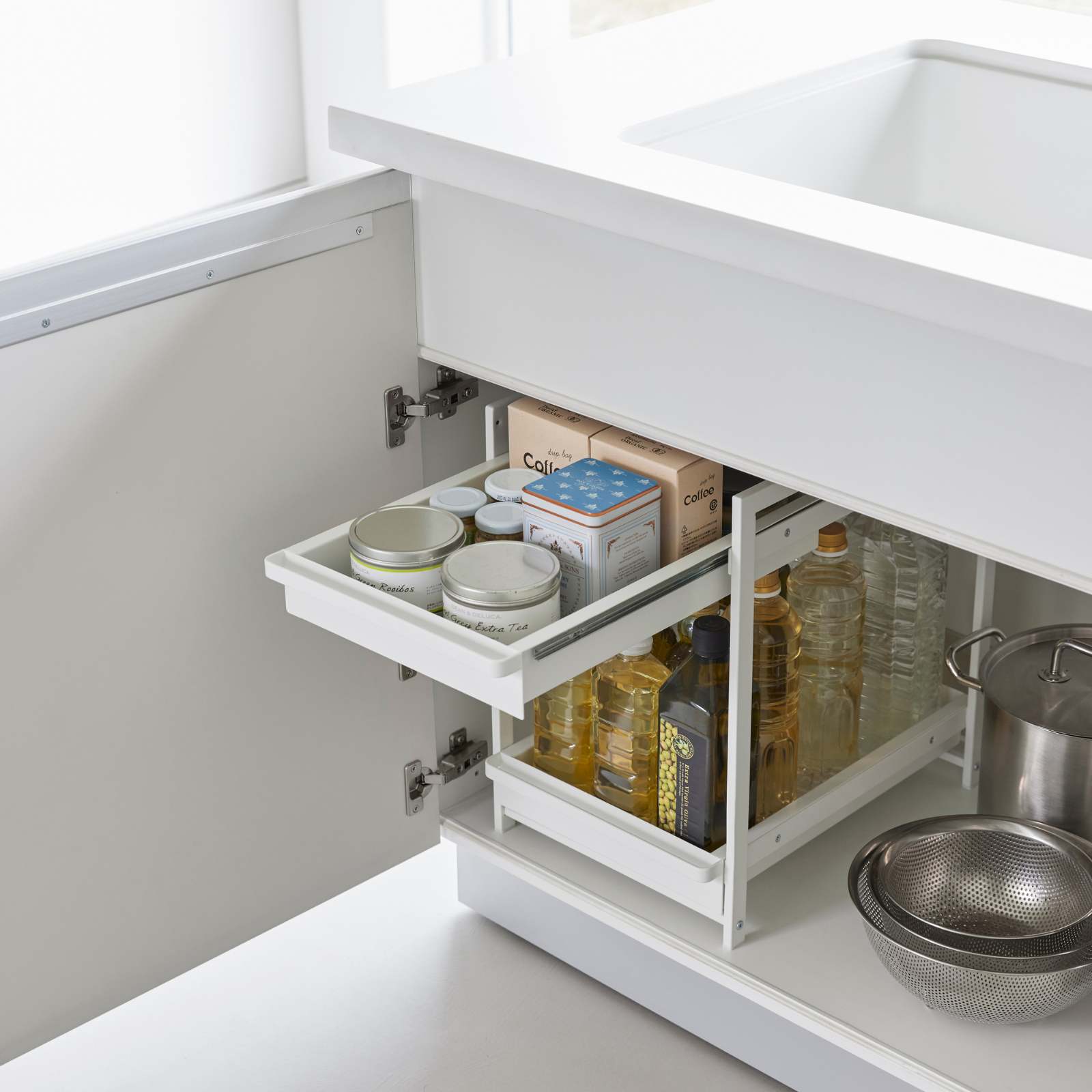 2-stöckiges Spülschrank-Regal TOWER weiss 
