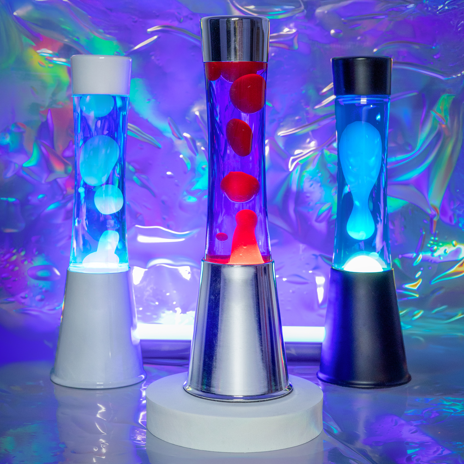 Lava Lamp TOWER Cyan Black Base 