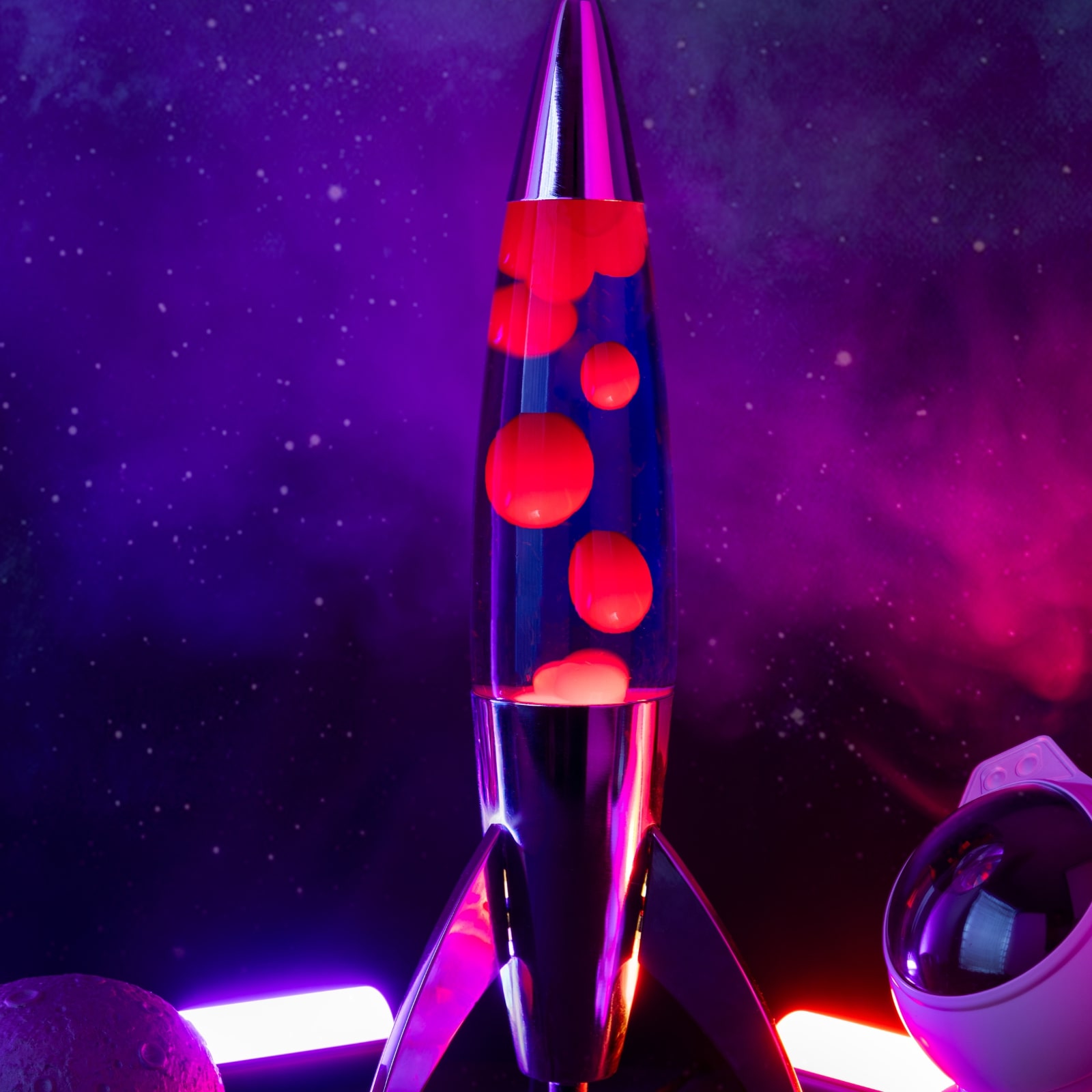 Lava Lamp ROCKET purple 