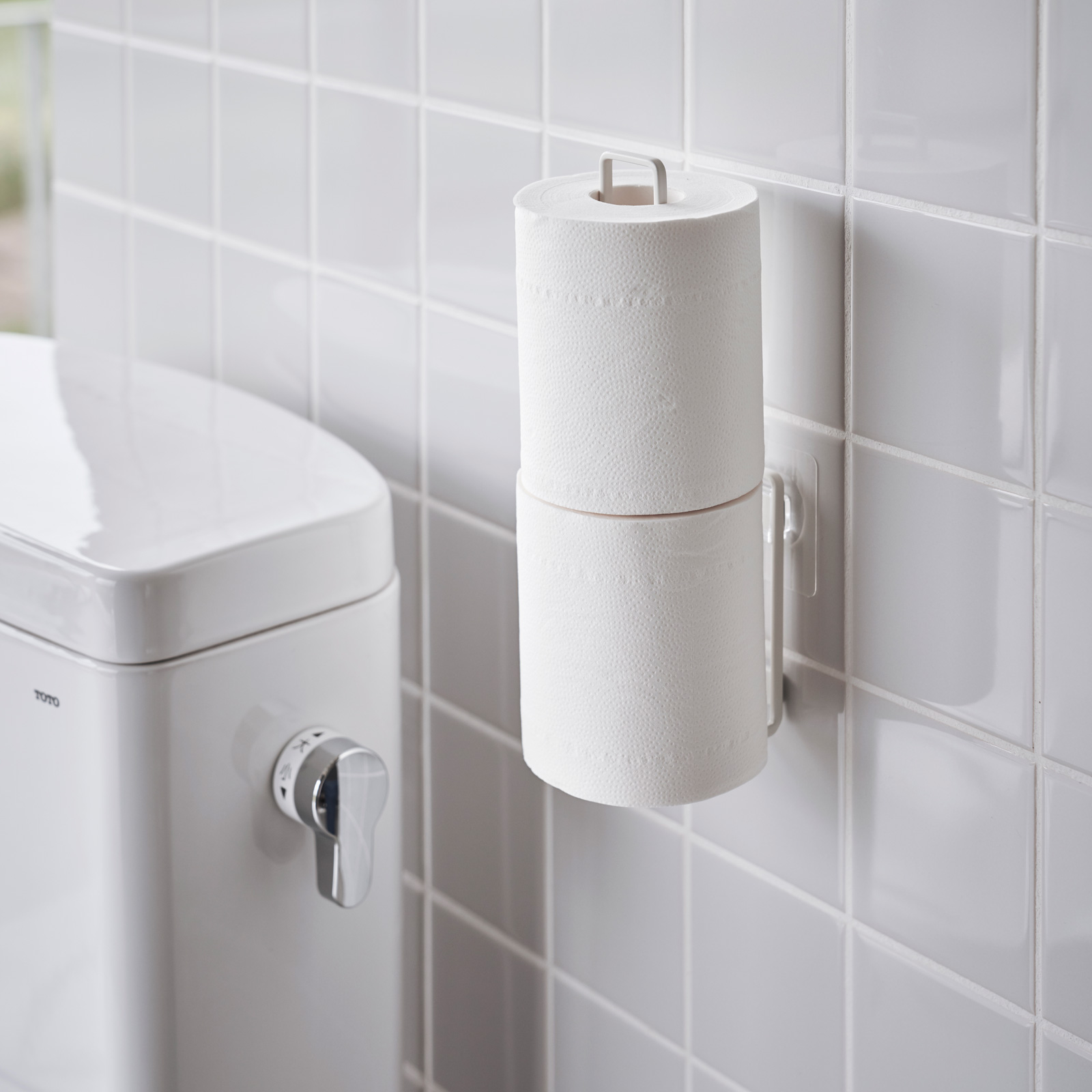Klebehaken-Toilettenpapierhalter TOWER weiss 