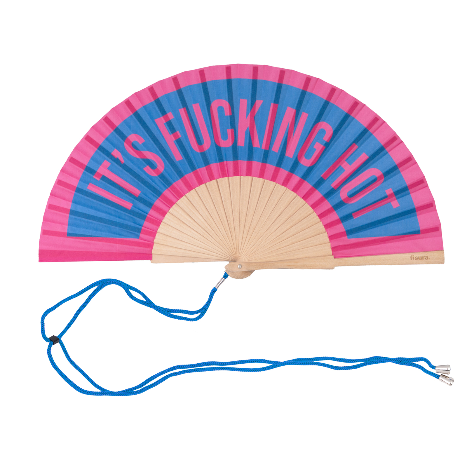 Handfächer IT'S FUCKING HOT pink & blue 