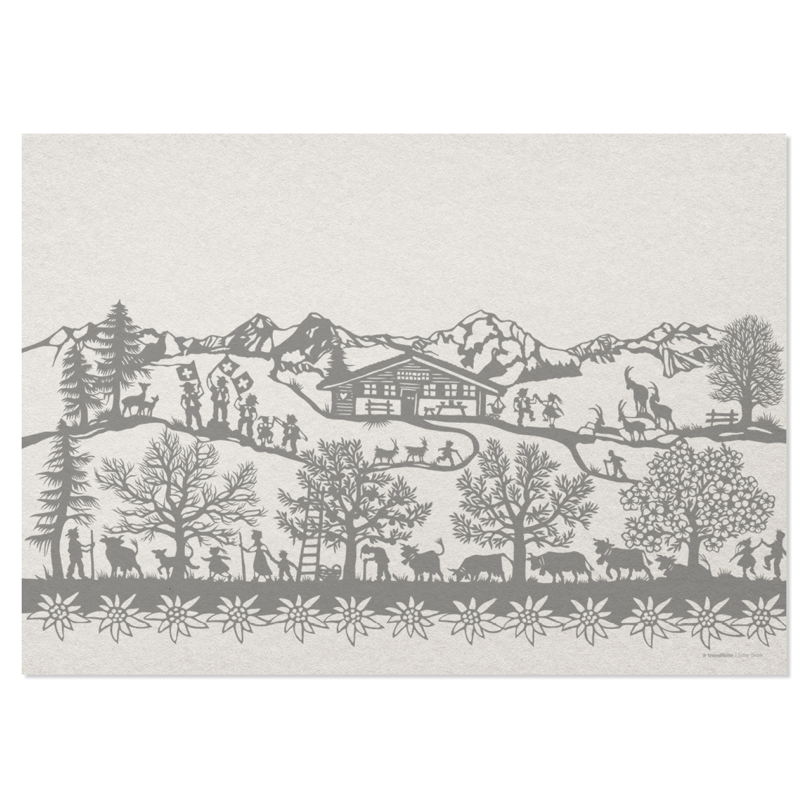 Papiertischset SWISS TRADITION 9 4 Sujets à 12 Blatt