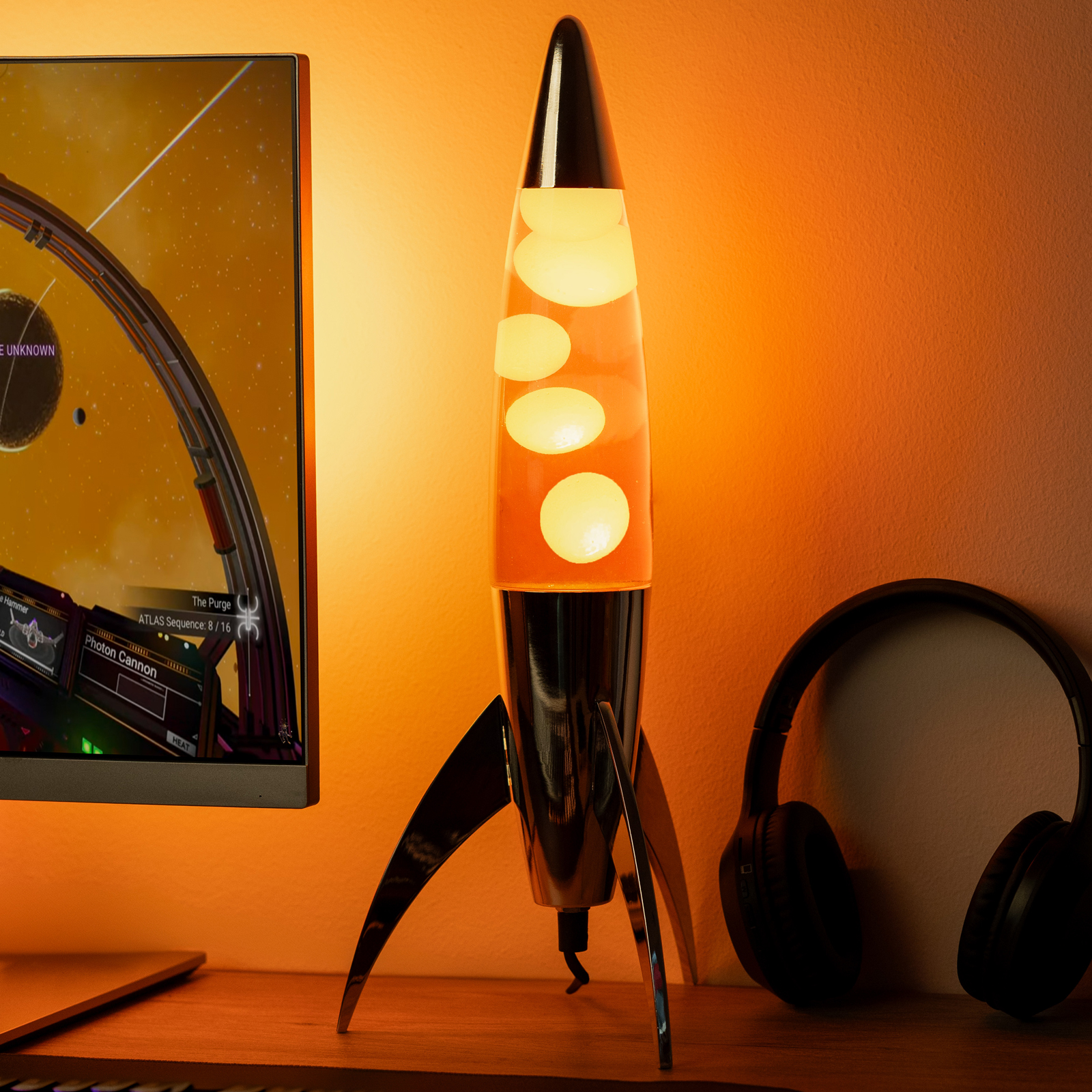 Lava Lamp ROCKET orange 