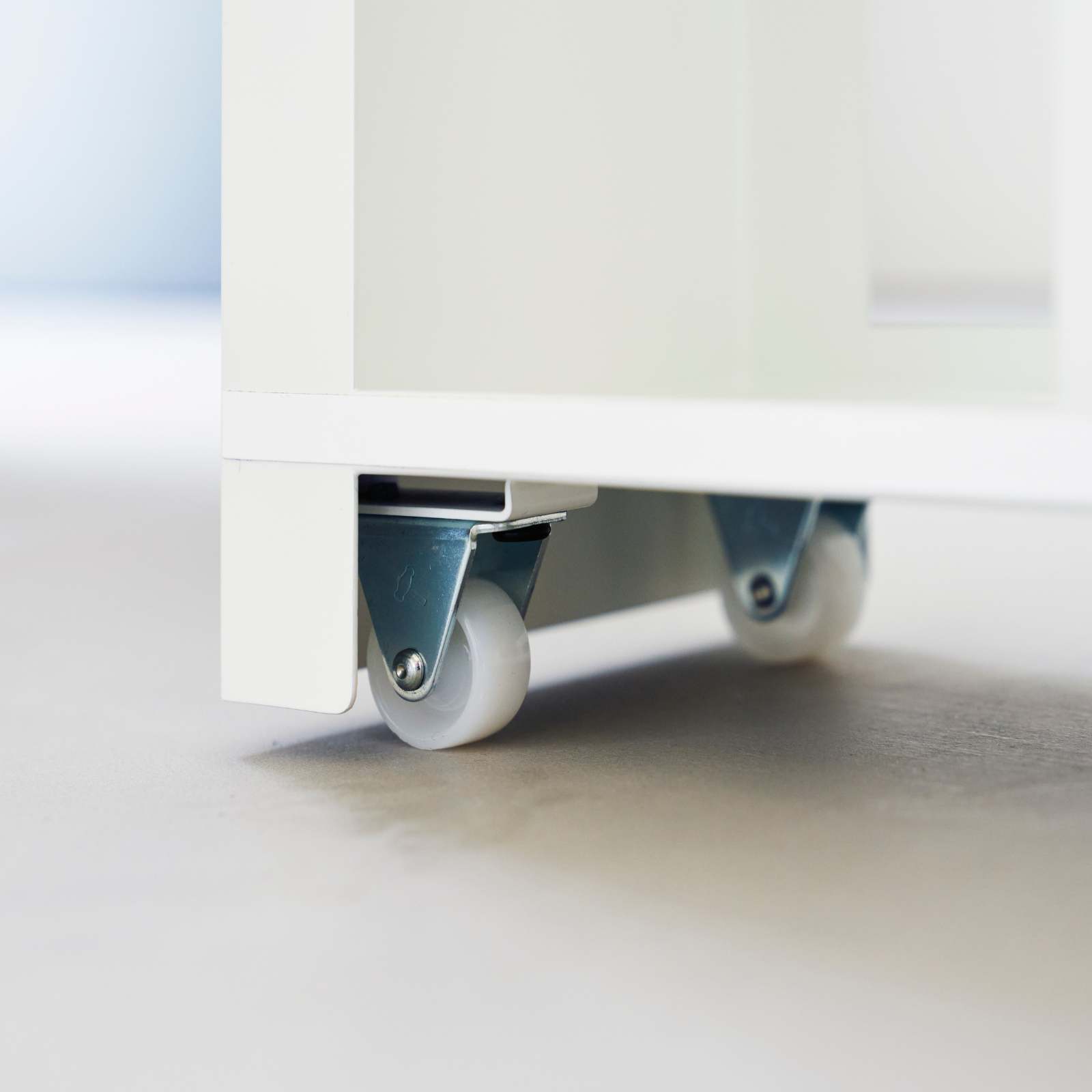 Auszieh-Regal mit Holzablage TOWER weiss 