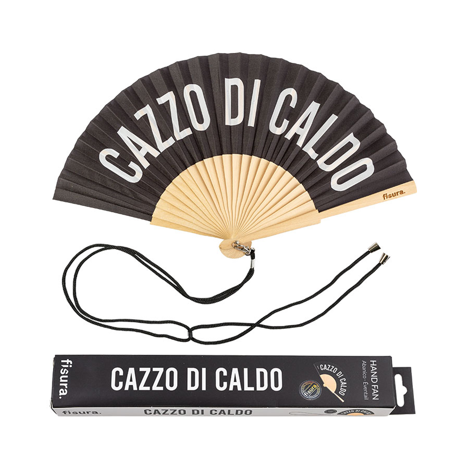 Handfächer Black CAZZO DI CALDO 