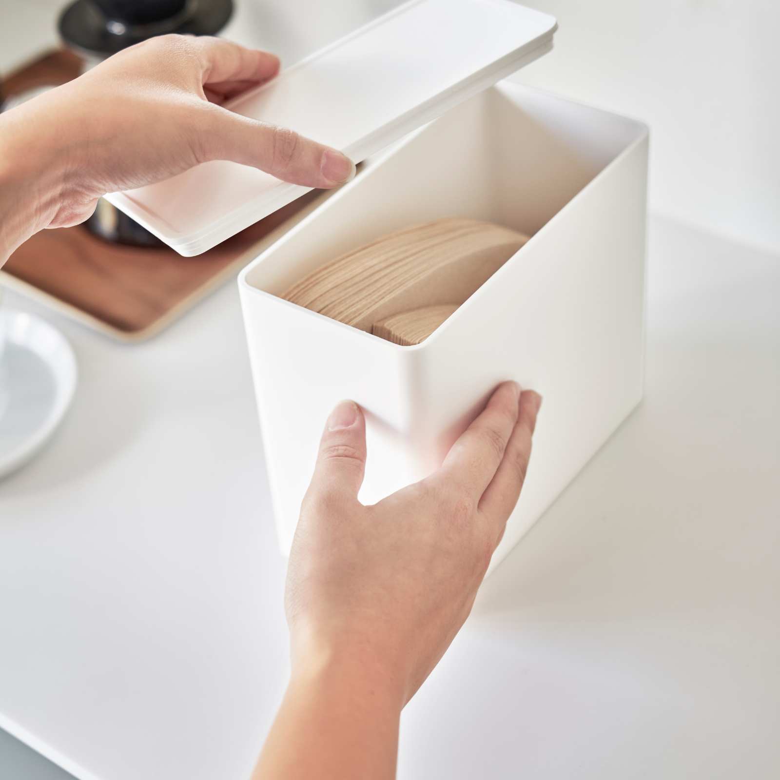 Kaffeefilterbox TOWER weiss 