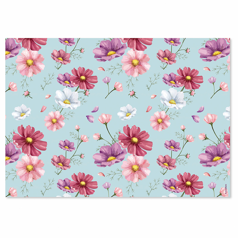 Papiertischset FLOWERY 4 Sujets à 12 Blatt