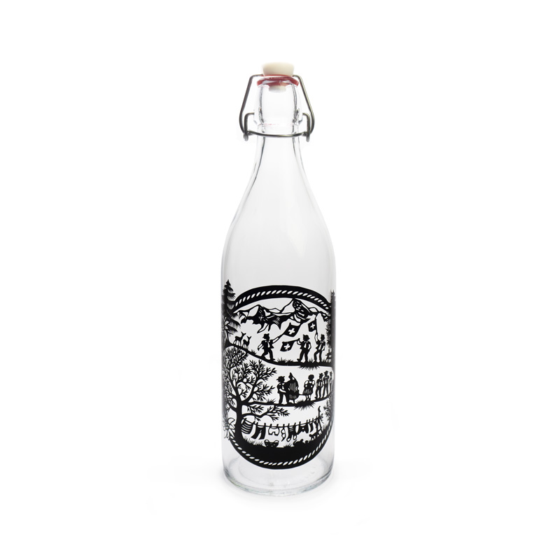 Glasflasche 1L SWISS TRADITION  