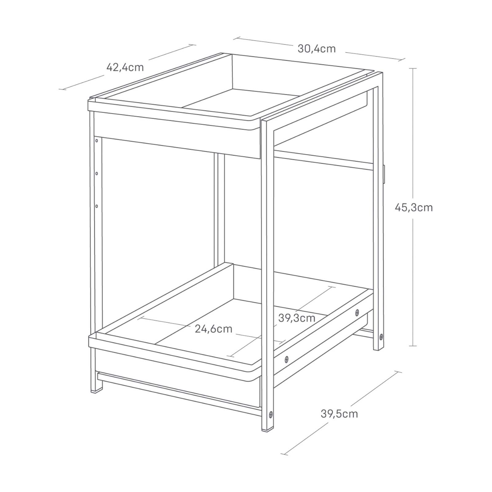 2-stöckiges Spülschrank-Regal TOWER weiss 