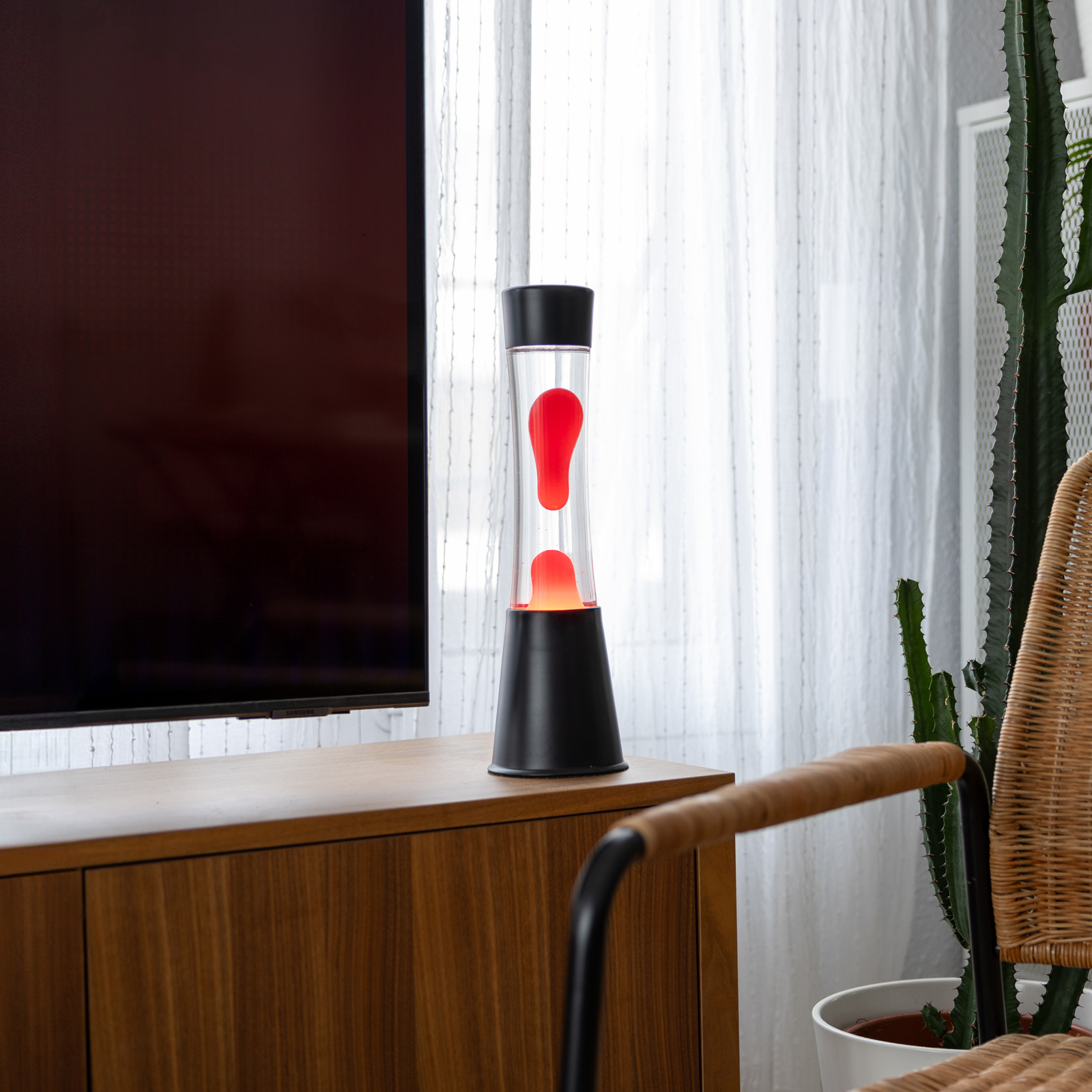 Lava Lamp TOWER Red Black Base 