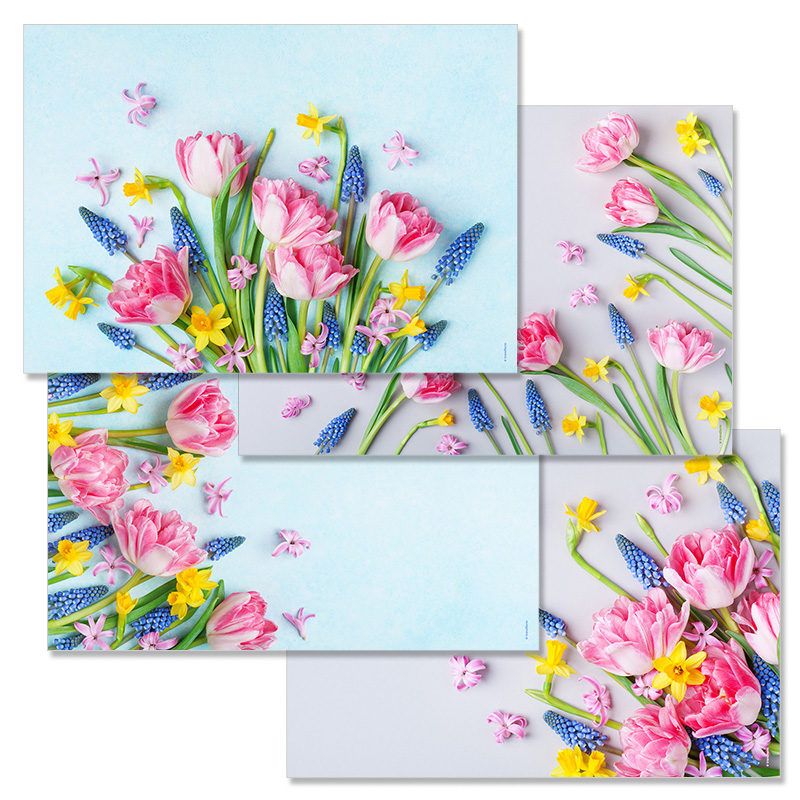 Papiertischset BOUQUET 4 Sujets à 12 Blatt