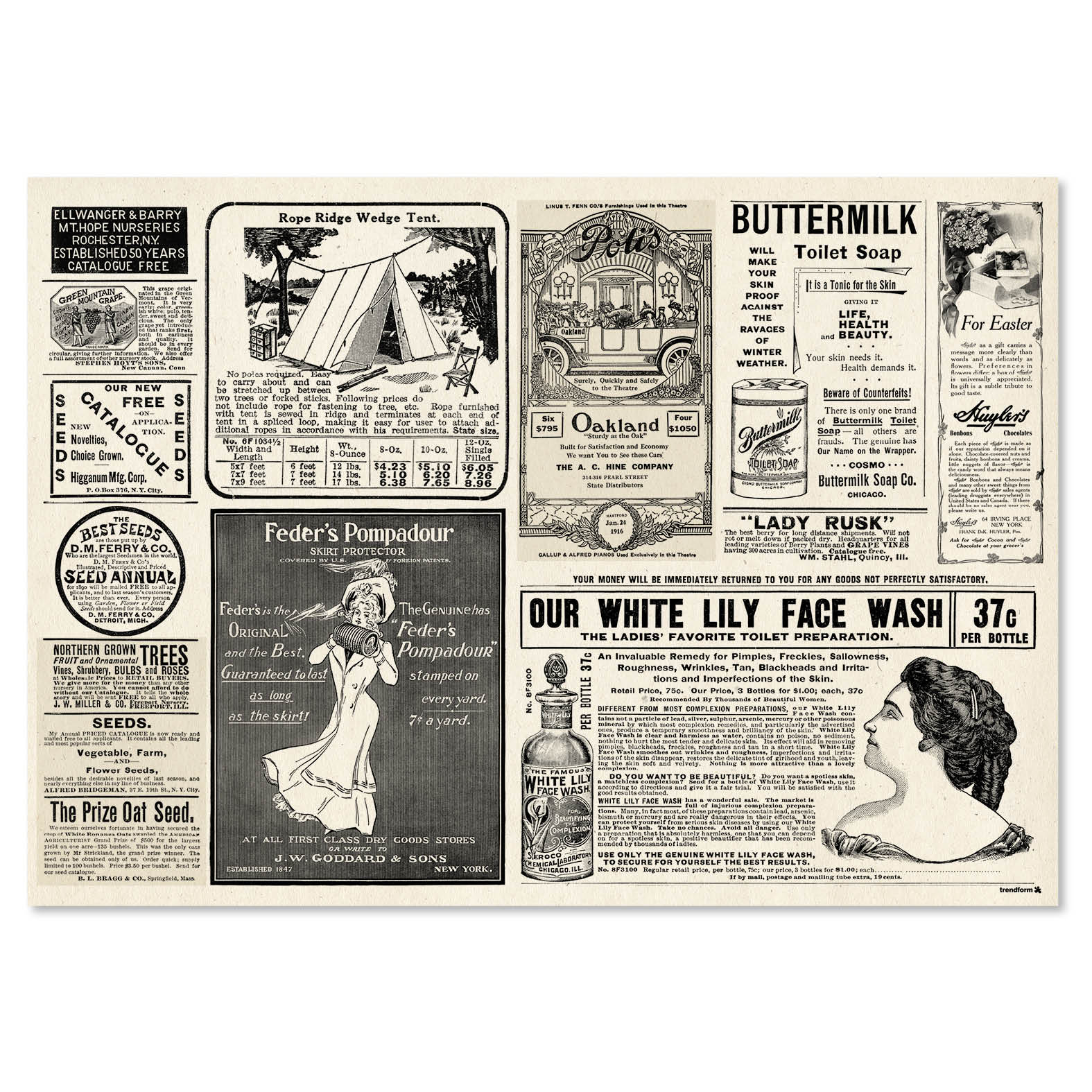 Papiertischset NEWSPAPER 4 Sujets à 12 Blatt
