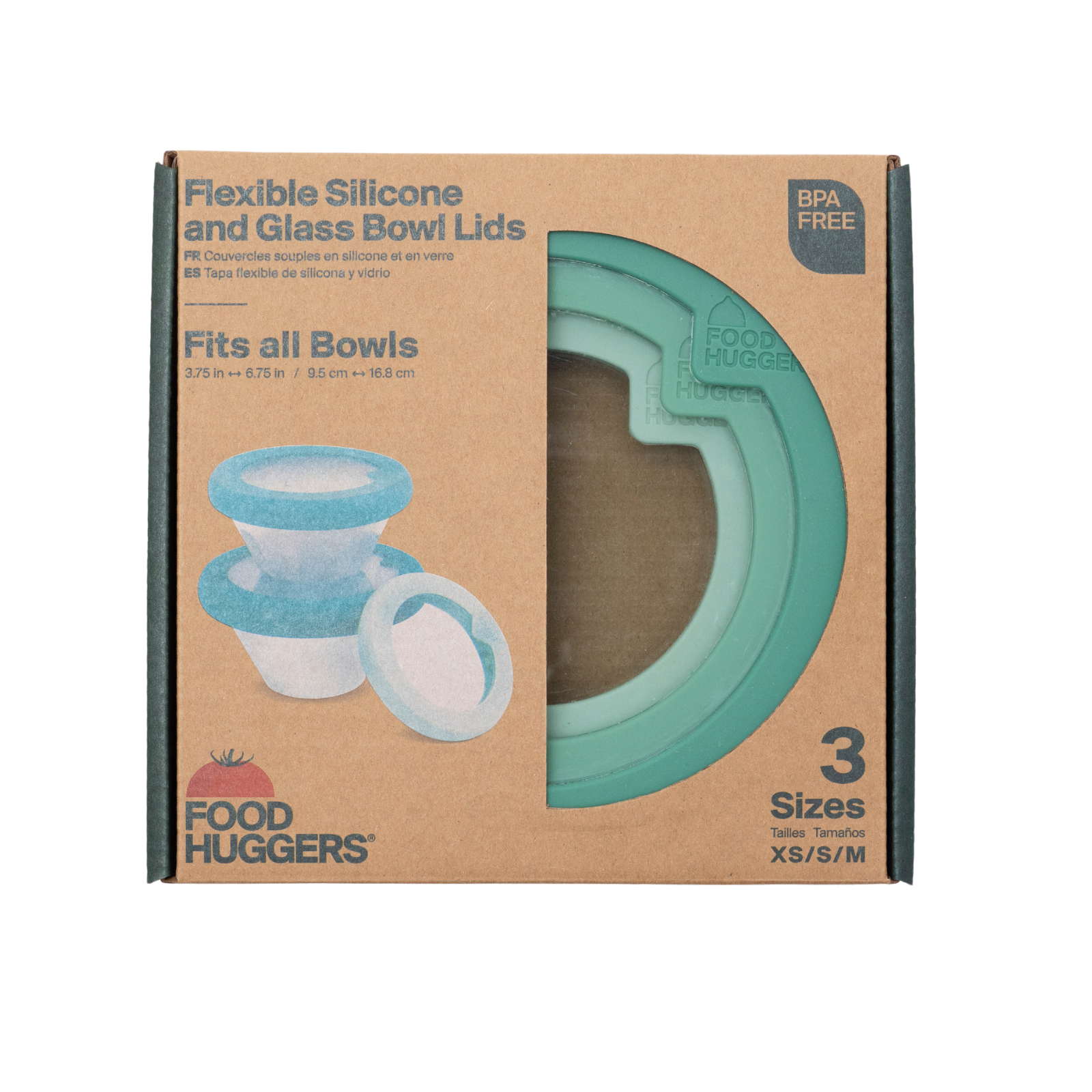 Glass Bowl Lids 3er-Set (XS/S/M) Gradual Green 