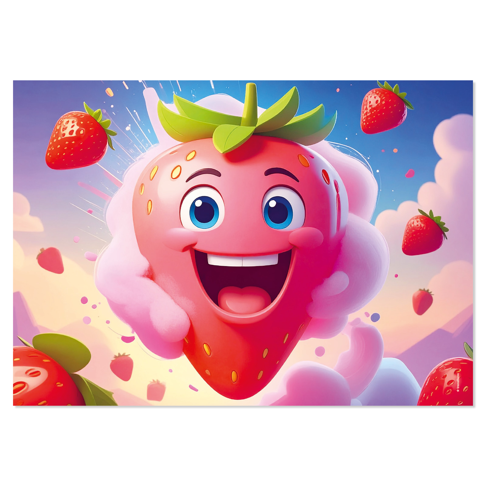 Papiertischset STRAWBERRY EXPLOSION Block à 25 Blatt, mit Erdbeer-Duft