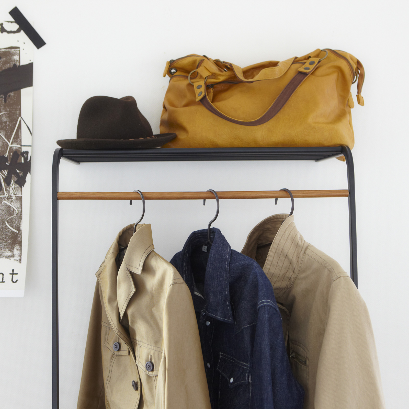 Garderobe mit Regal TOWER schwarz 