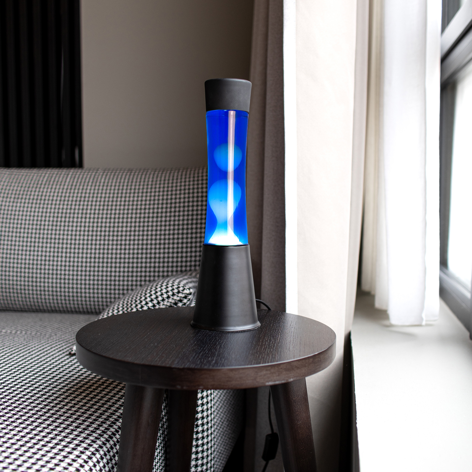 Lava Lamp TOWER Cyan Black Base 