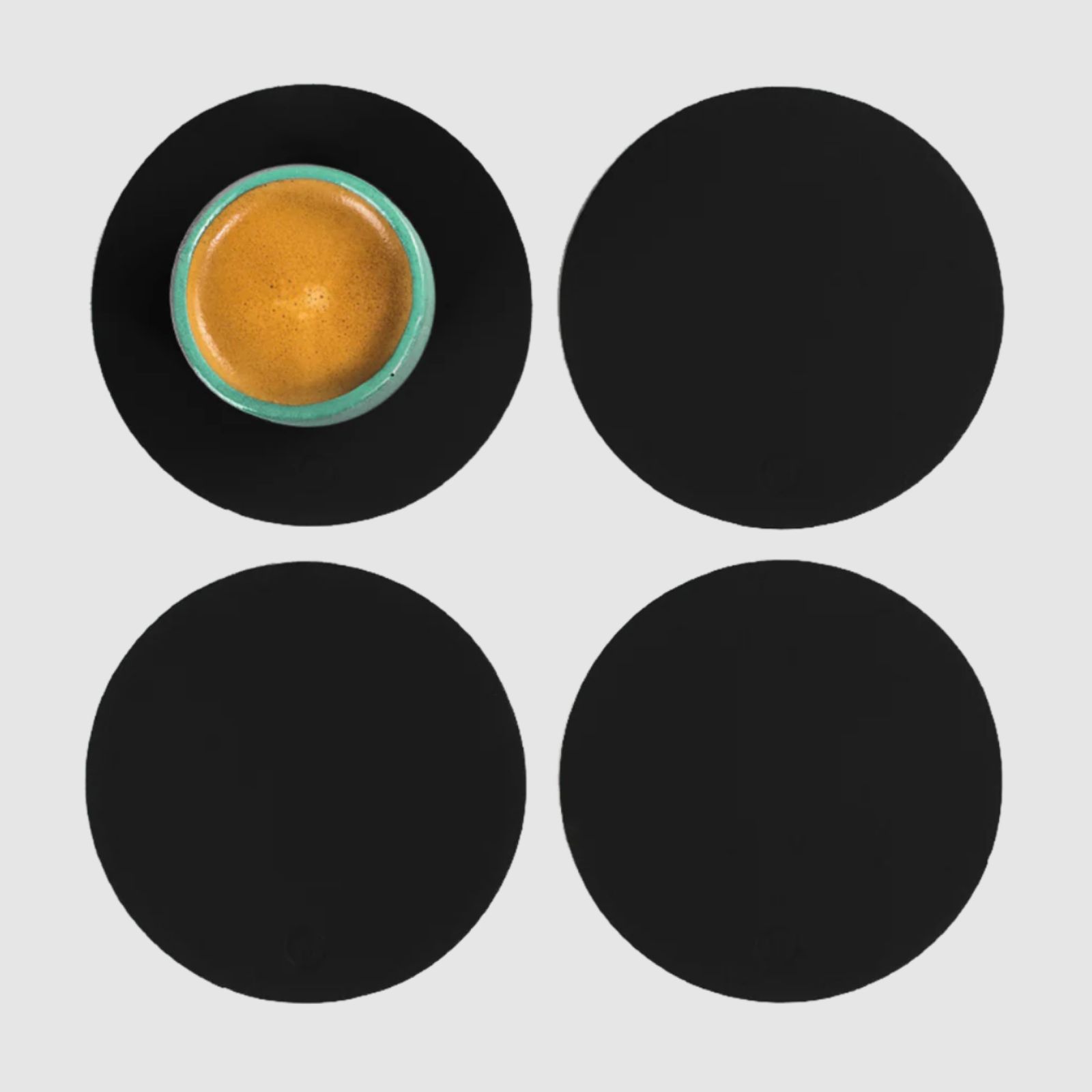Ruca Round Coasters (x4) Black 