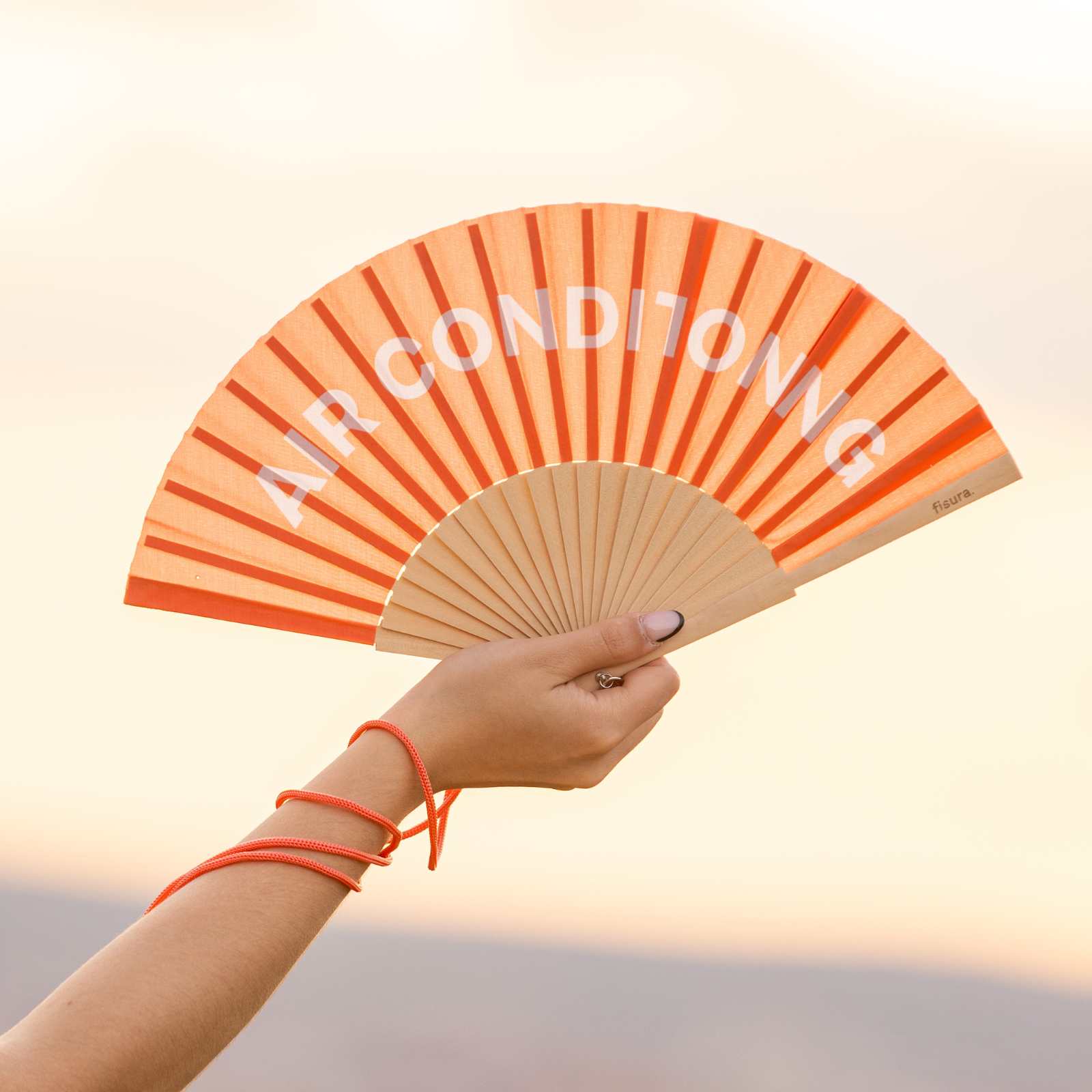 Handfächer AIR CONDITIONING orange  