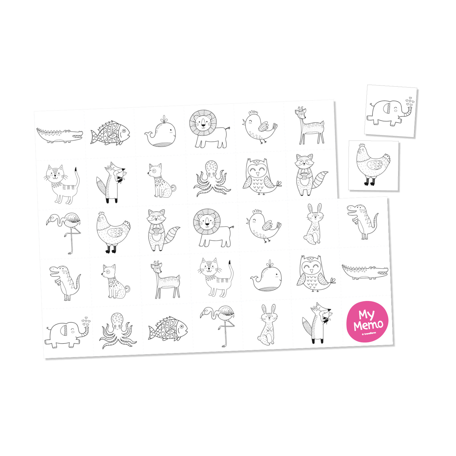 Papiertischset MY MEMO 4 Sujets à 6 Blatt