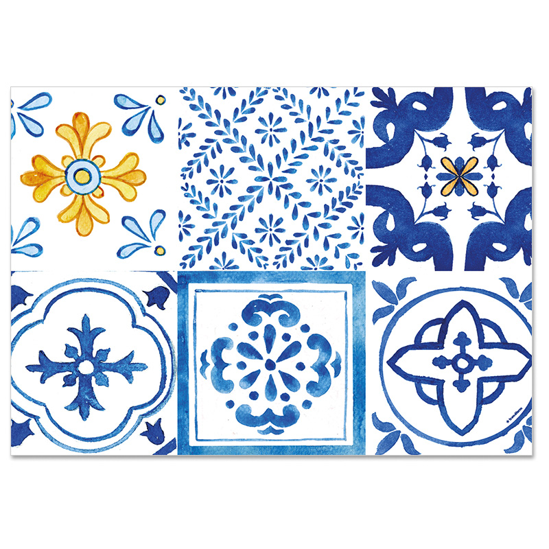 Papiertischset AZULEJOS 4 Sujets à 12 Blatt
