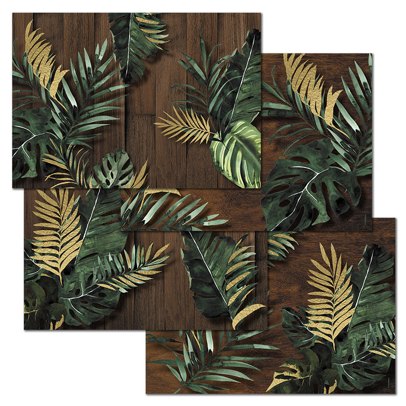 Papiertischset TROPICAL GOLD 4 Sujets à 12 Blatt