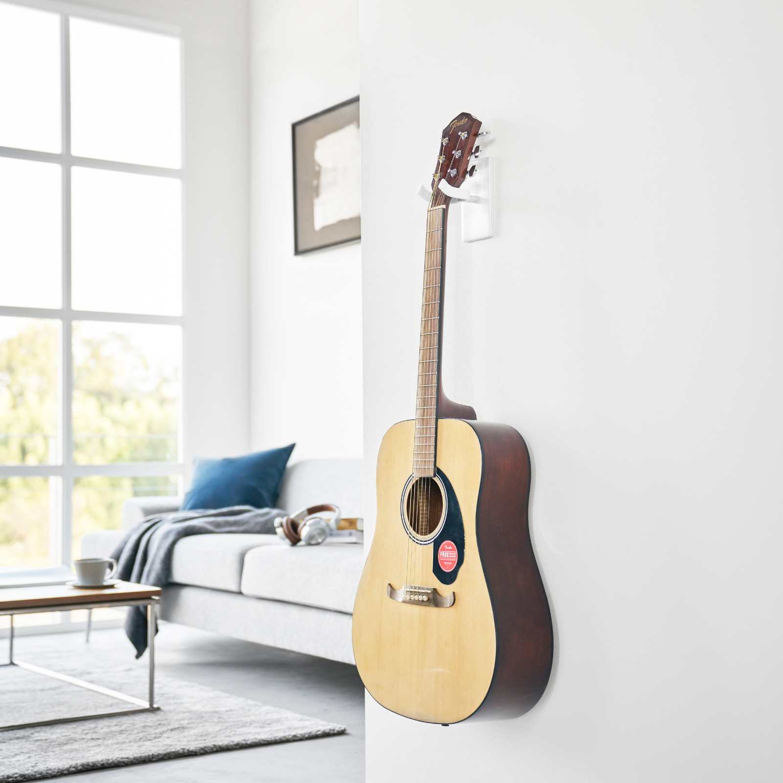 Wand-Gitarrenhalter TOWER weiss 