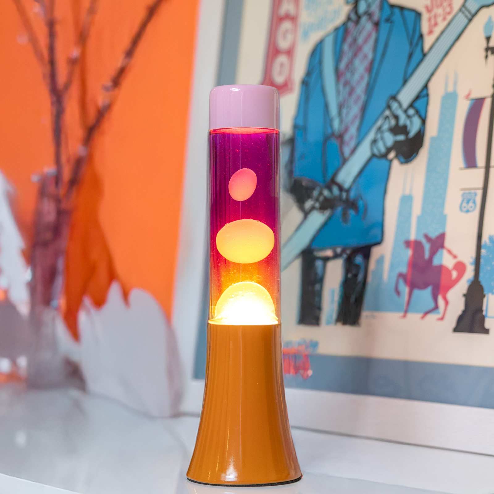 Lava Lamp MINI orange & pink gradient 