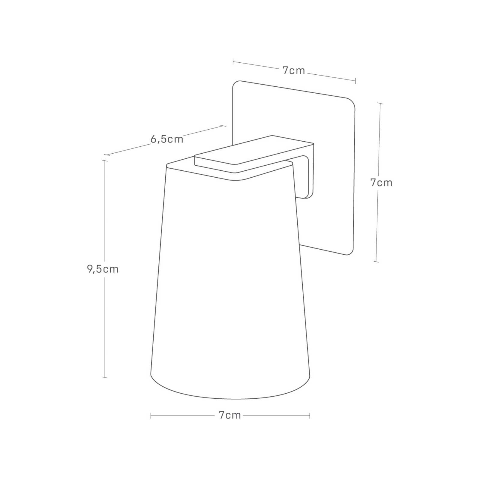 Klebehaken mit Becher TOWER schwarz 