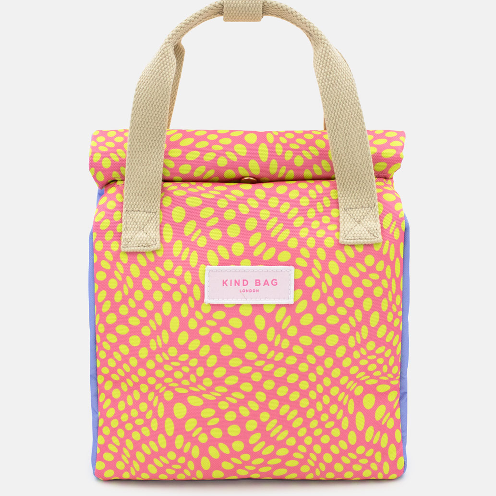 Lunch Bag Twisted Polka pink & yellow 