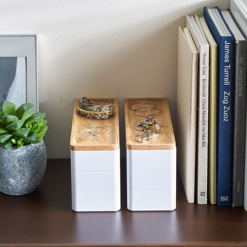 3-stufige Accessoire-Ablage RIN weiss mit Deckel