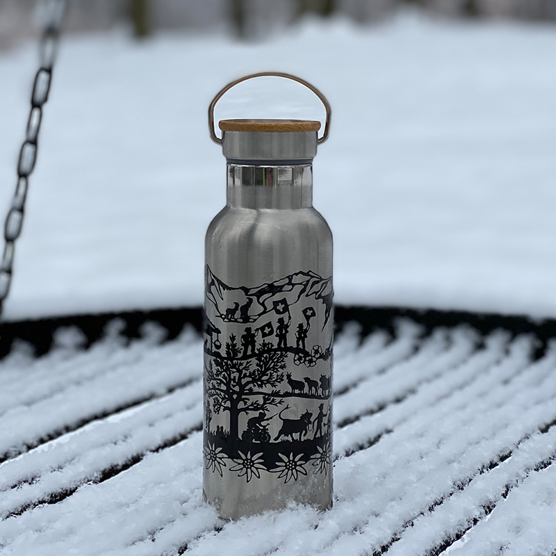 Trinkflasche SWISS TRADITION silber 500 ml