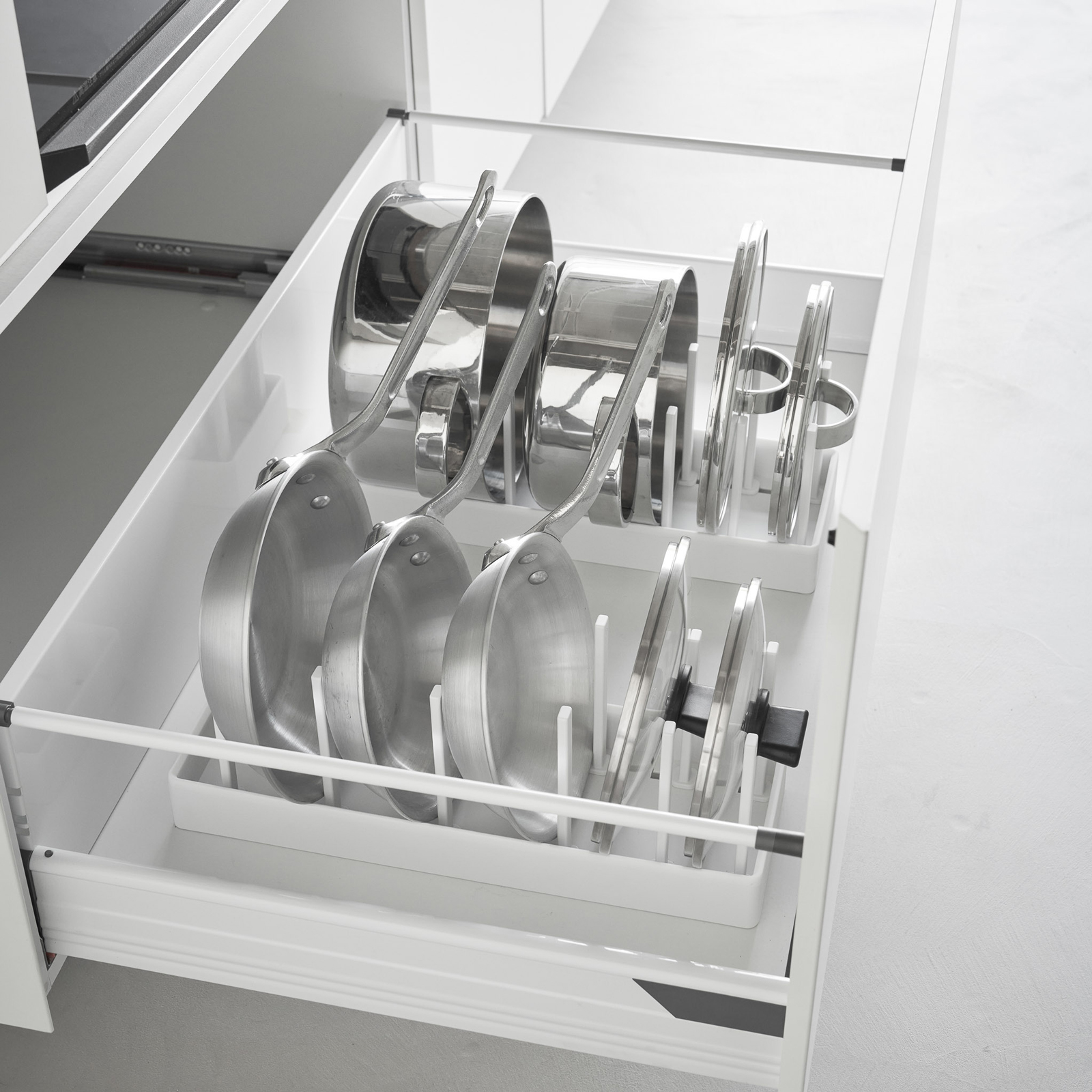 Topf- & Pfannen-Organizer TOWER weiss breitenverstellbar