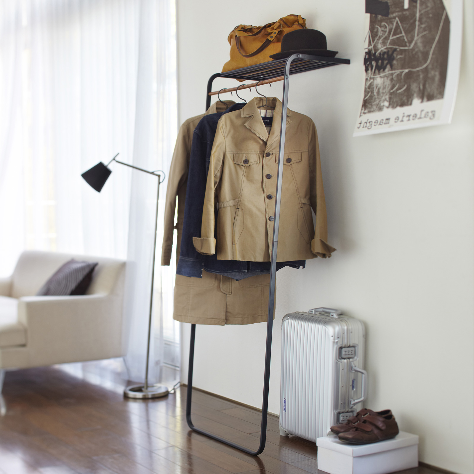 Garderobe mit Regal TOWER schwarz 