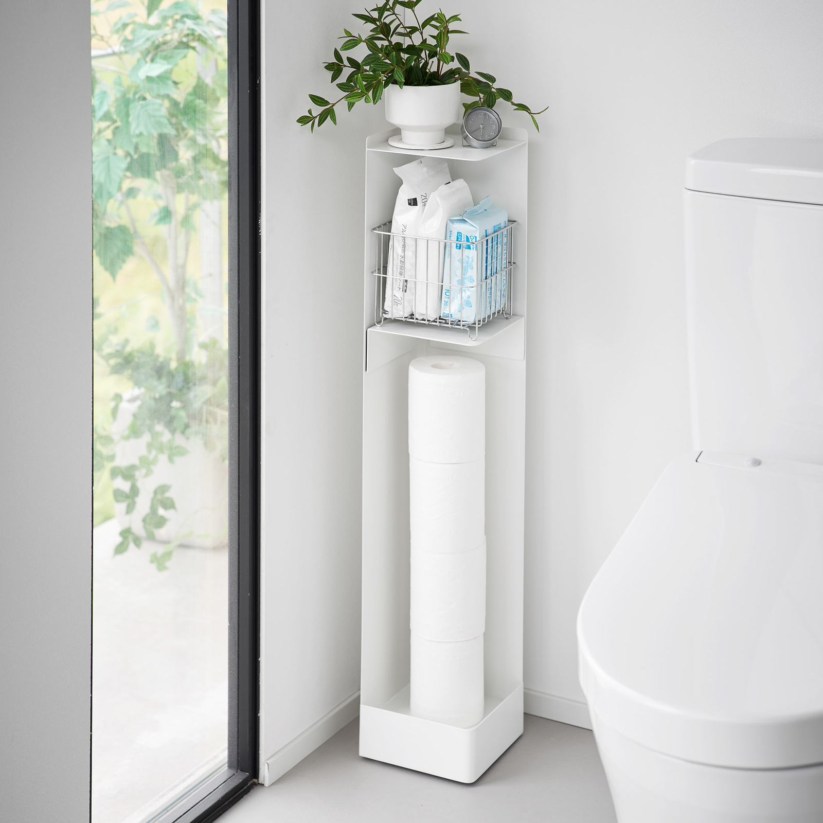 TOWER Toilettenpapierhalter mit Rollen weiss 