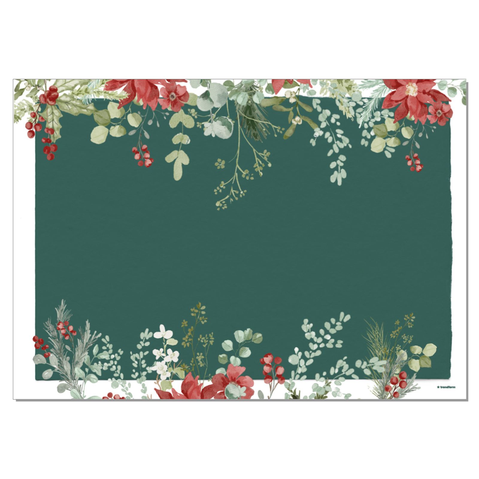 Papiertischset FESTIVE GREEN 4 Sujets à 12 Blatt