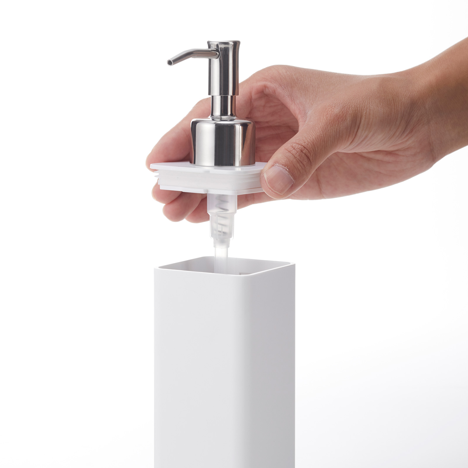 Klebehaken-Seifenspender TOWER weiss 