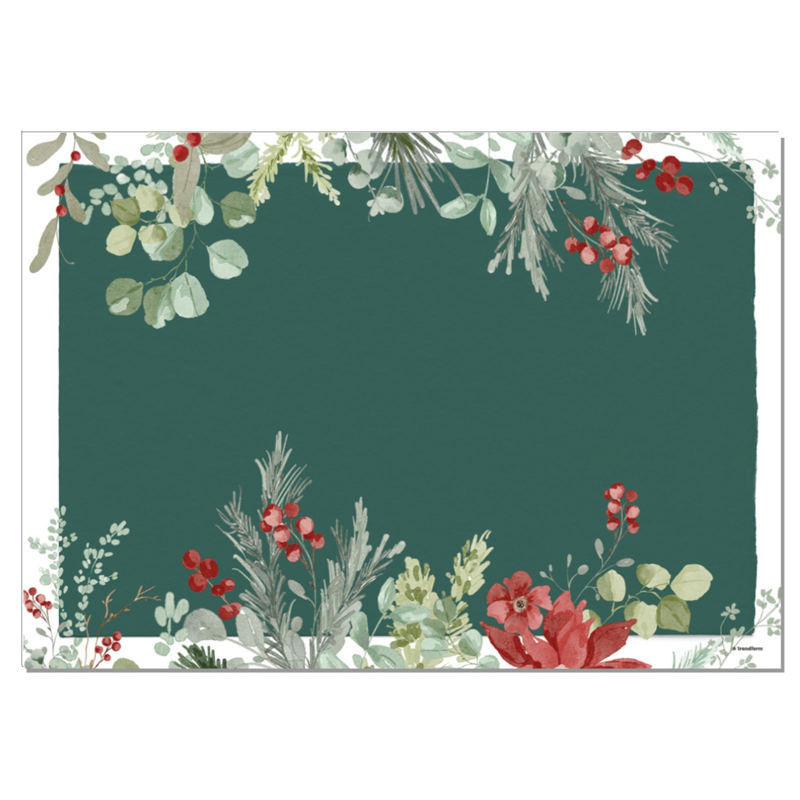 Papiertischset FESTIVE GREEN 4 Sujets à 12 Blatt