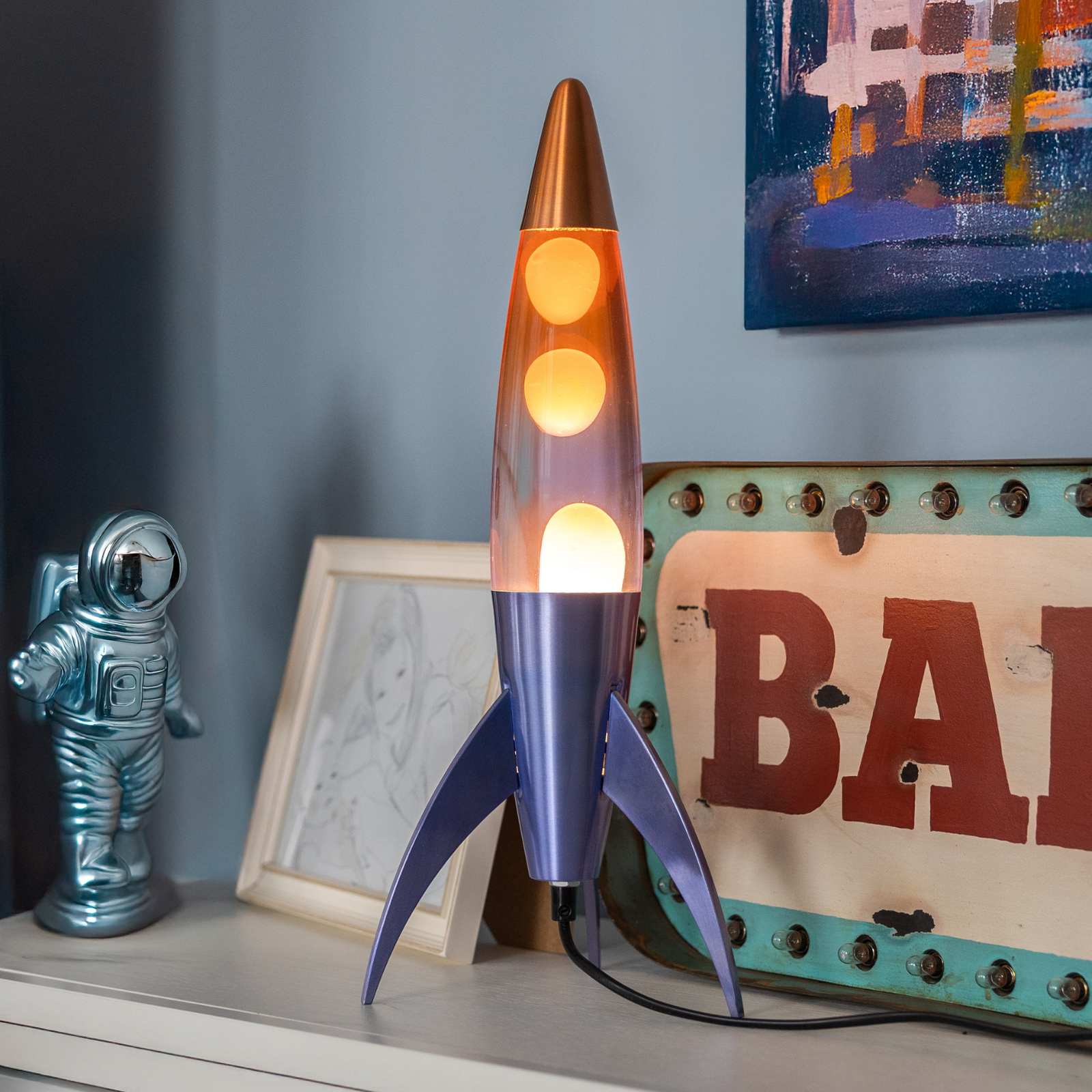 Lava Lamp ROCKET blue gradient 