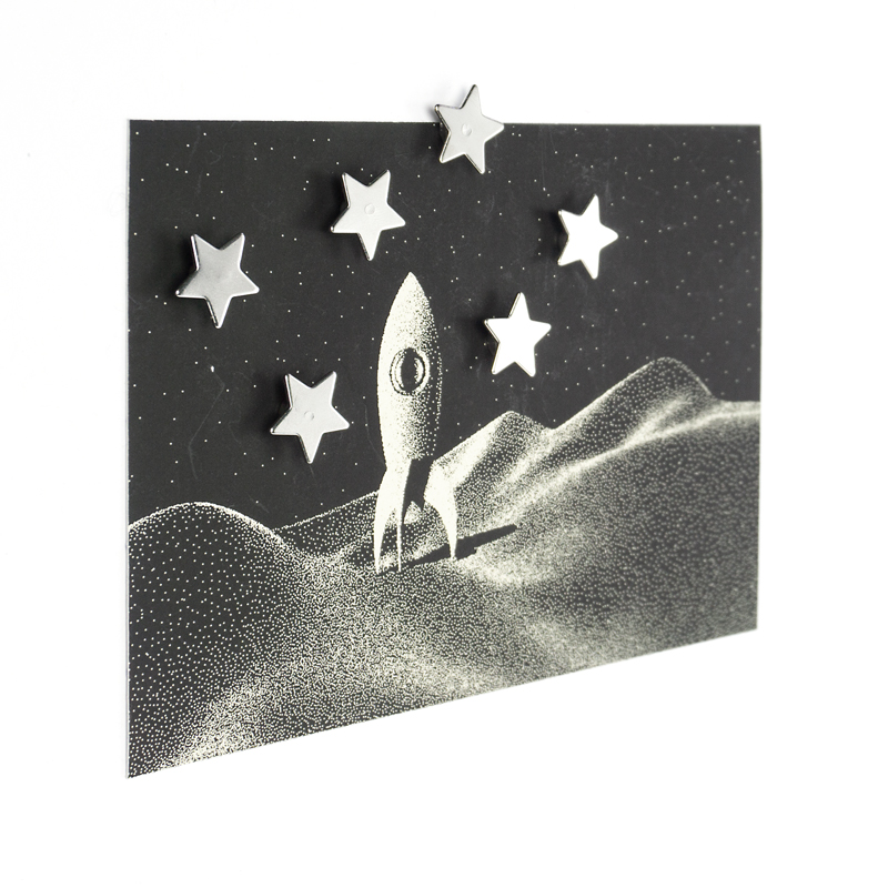 Magnet STAR 6er Set verchromt 