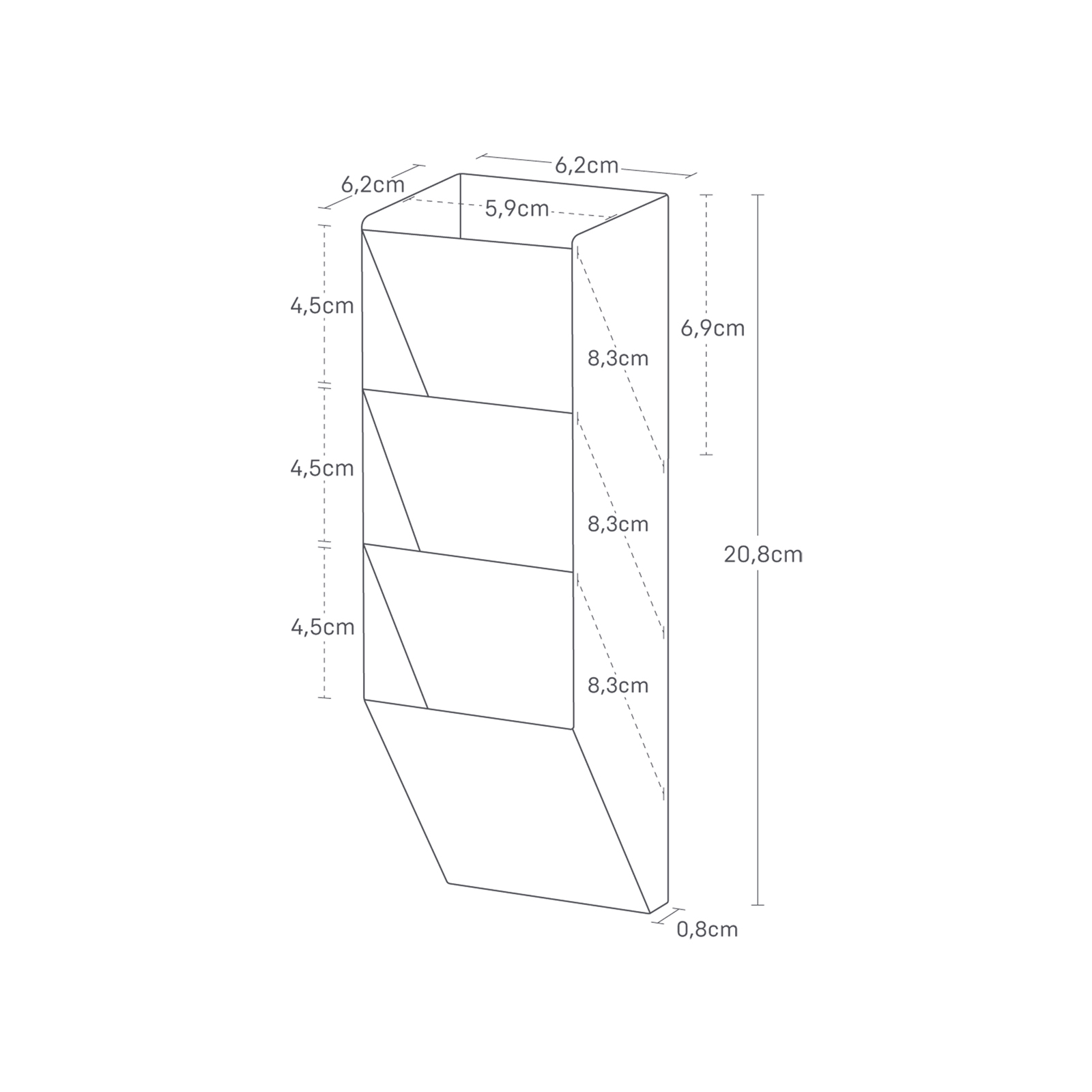 Magnetischer Stiftehalter TOWER weiss 