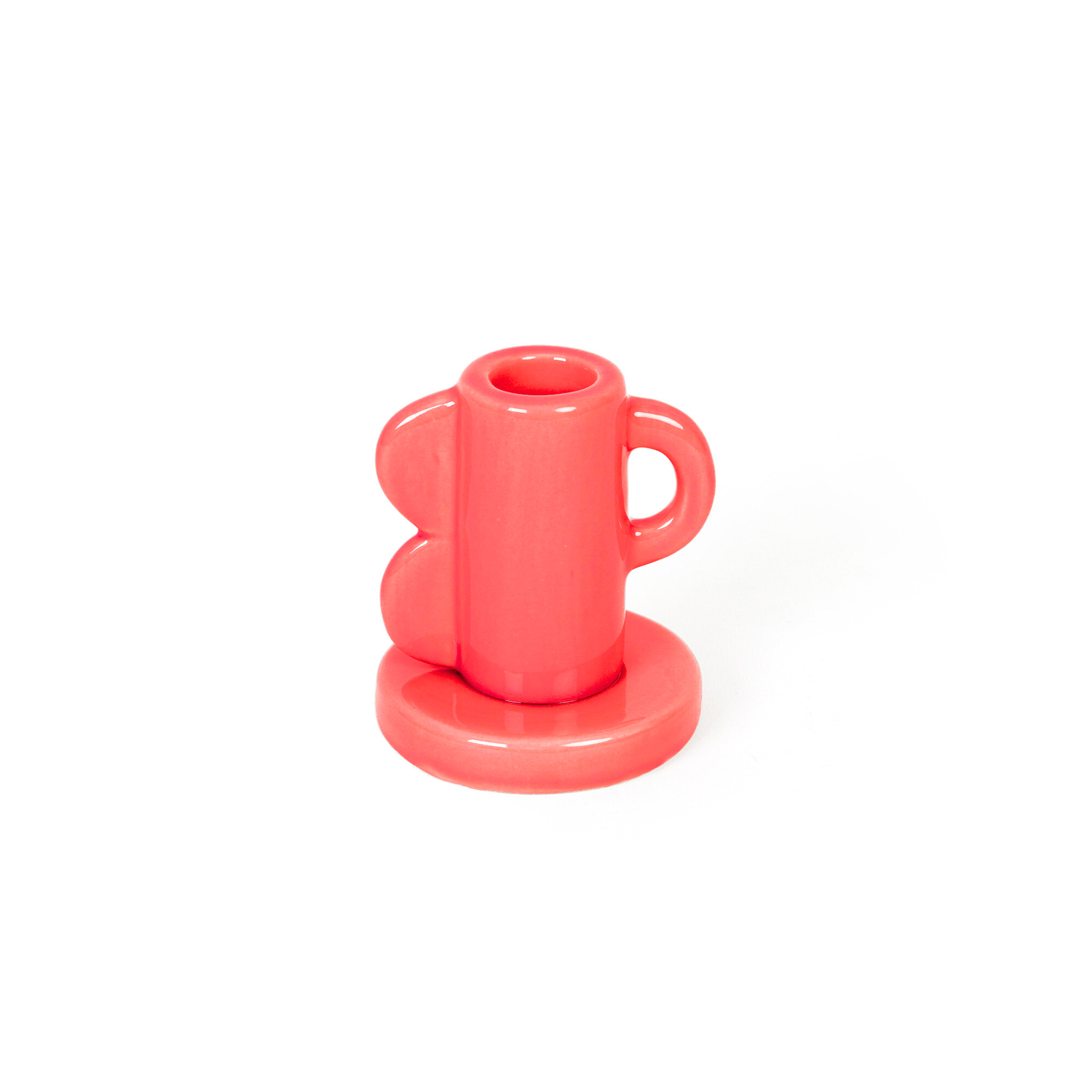 VINTAGE WAVES CANDLE HOLDER RED  