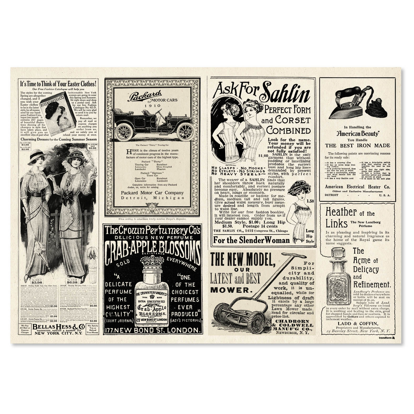 Papiertischset NEWSPAPER 4 Sujets à 12 Blatt