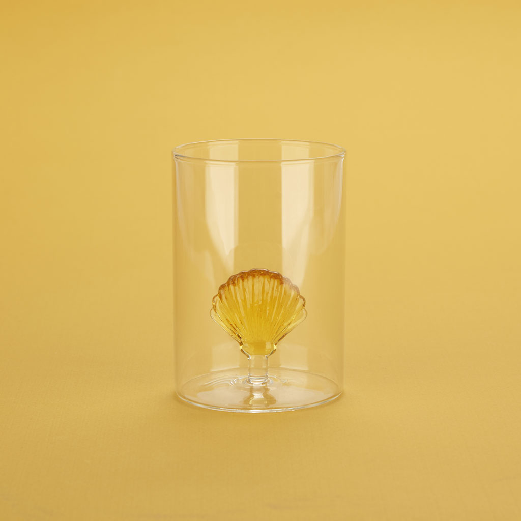 Trinkglas ATLANTIS SHELL gelb Borosilicate