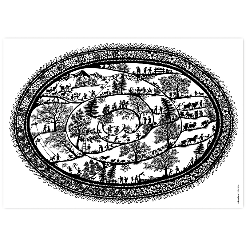 Papiertischset SWISS TRADITION 2 4 Sujets à 12 Blatt