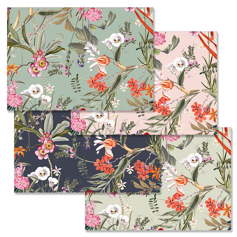 Papiertischset FLORAL LUXE 4 Sujets à 12 Blatt