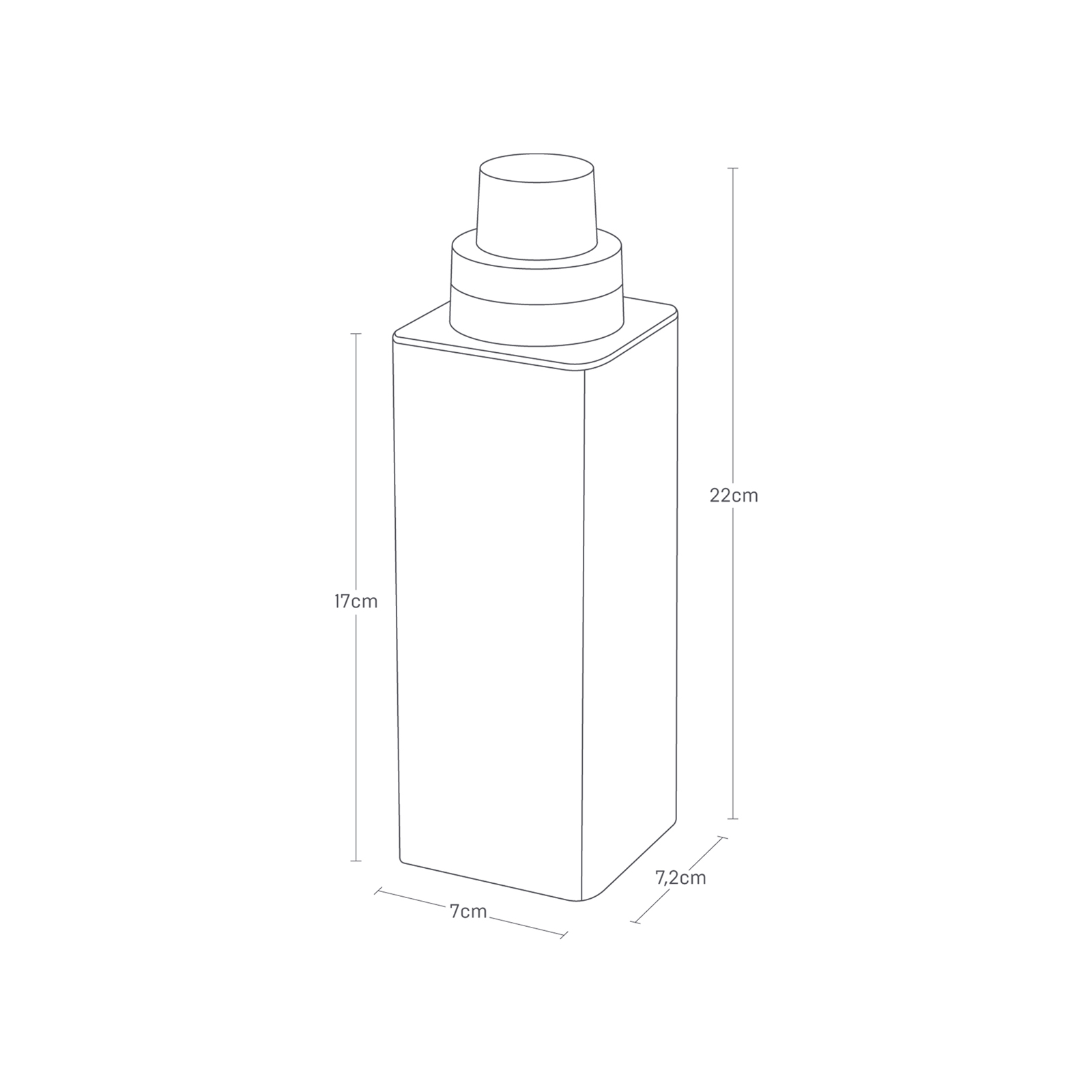 Magnetische Flasche TOWER weiss für Waschmittel und Seife