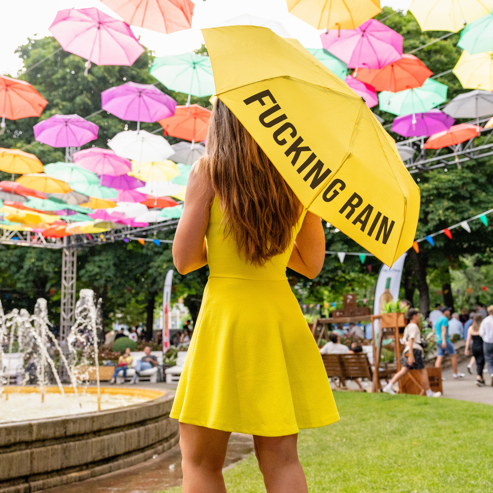 Schirm Yellow FUCKING RAIN 