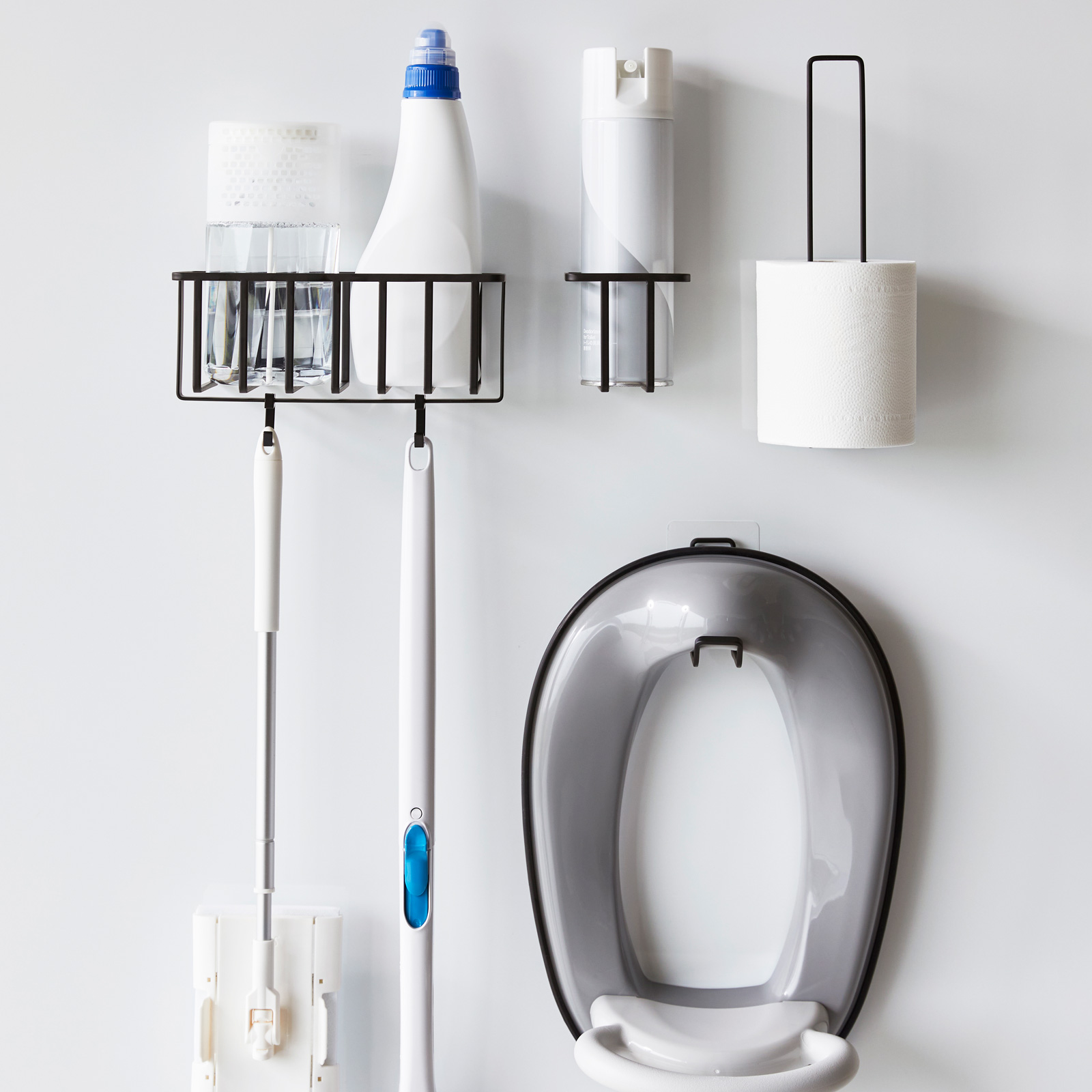 Klebehaken-Toilettenpapierhalter TOWER schwarz 
