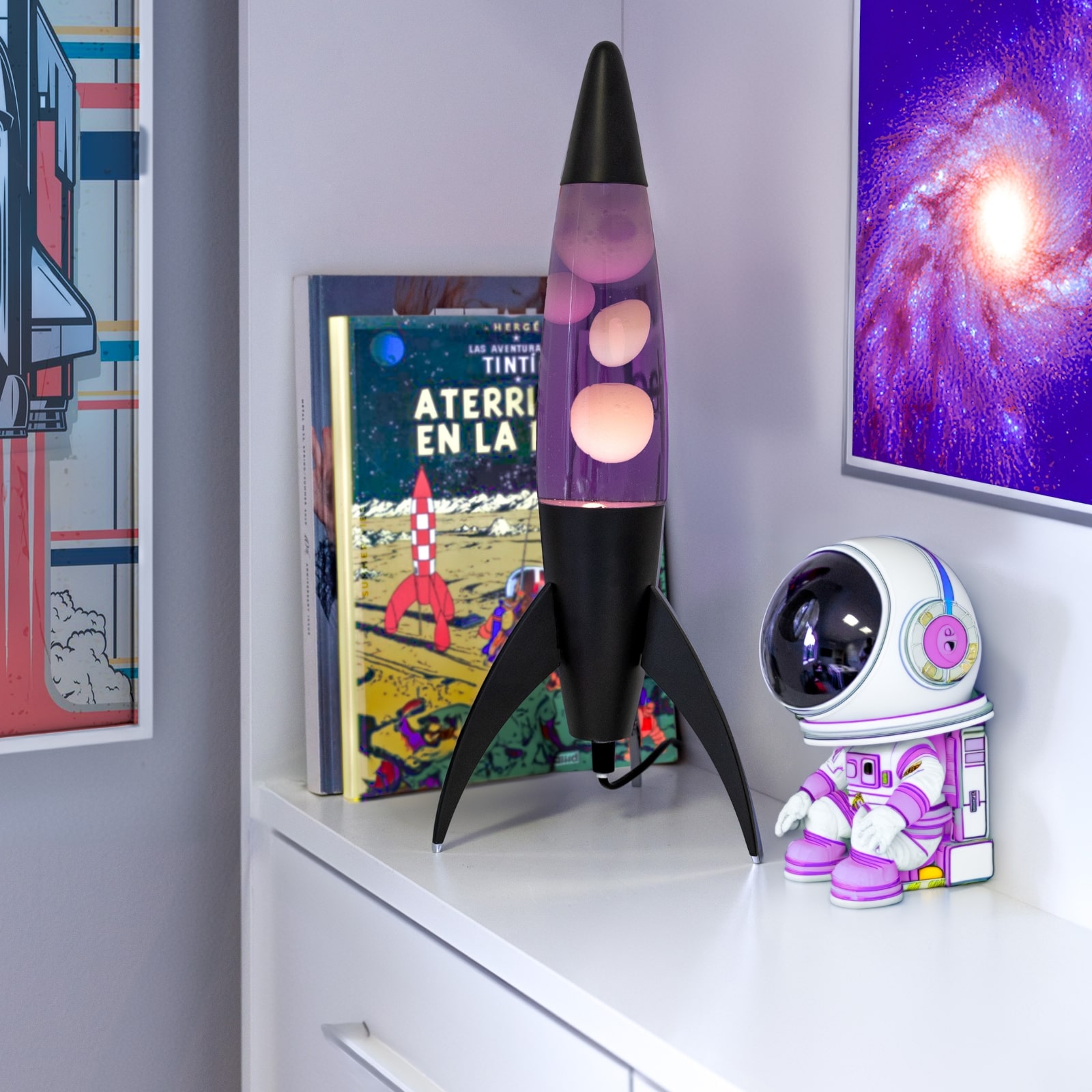 Lava Lamp ROCKET purple 